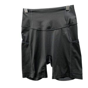 Gymshark High Waisted 6'' Pocket Shorts Womens XS Black Bike Shorts Compression
